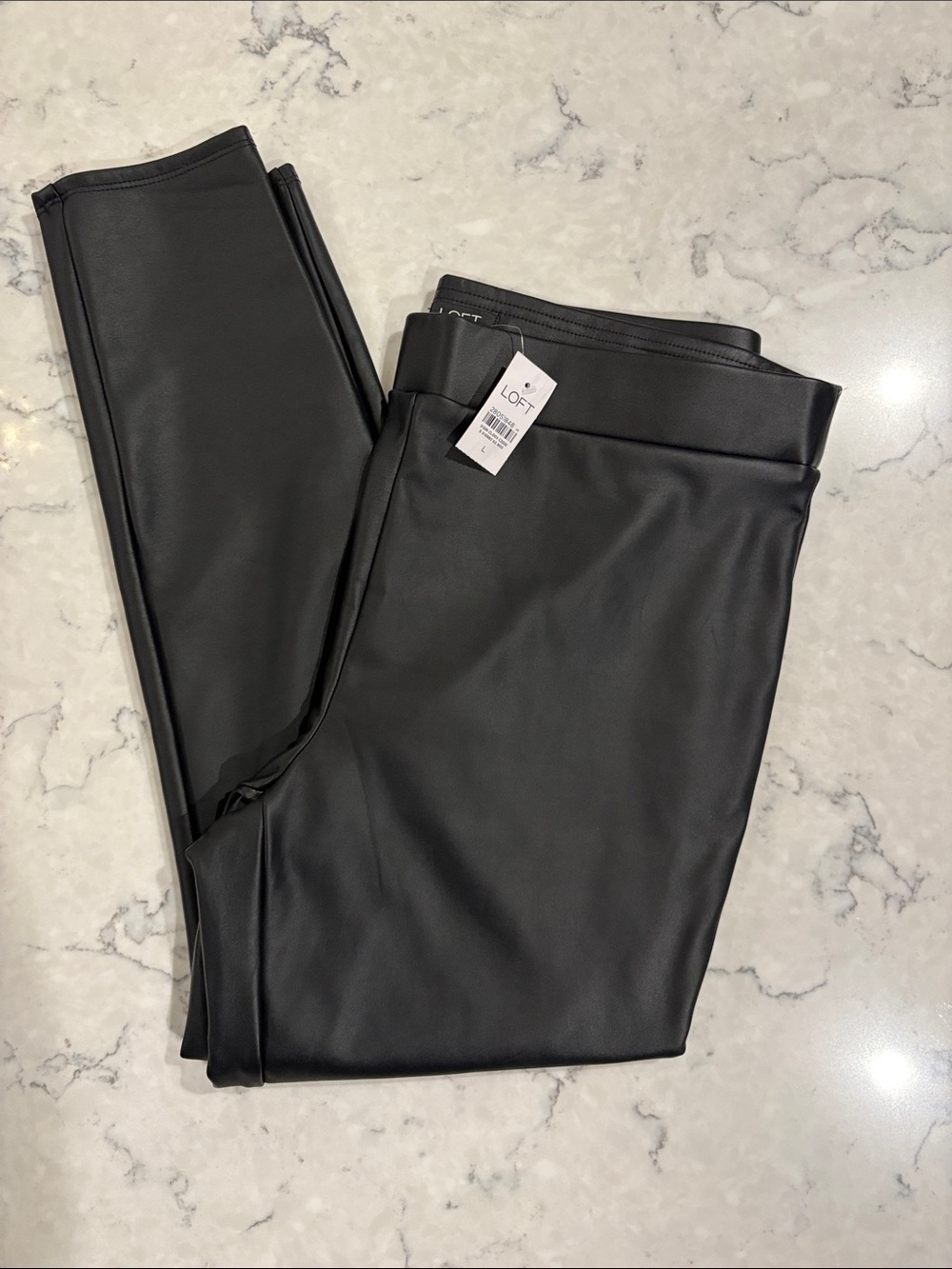 NWT LOFT  Large Black Faux Leather Pants
